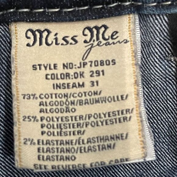 Miss Me Women's Denim Jeans Signature Skinny Sequin Beaded Pockets JP70805 Sz 26 - Picture 7 of 11